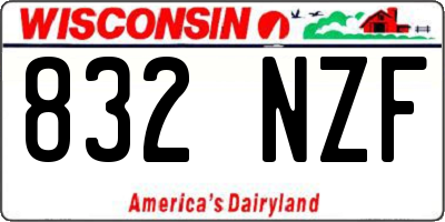 WI license plate 832NZF