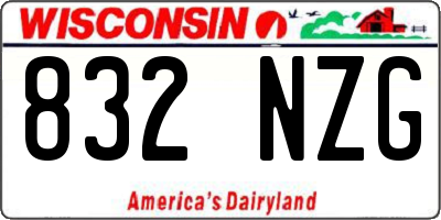 WI license plate 832NZG