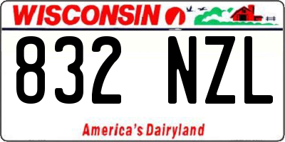 WI license plate 832NZL