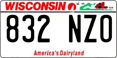 WI license plate 832NZO