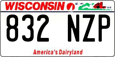 WI license plate 832NZP