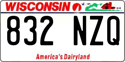 WI license plate 832NZQ