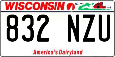 WI license plate 832NZU
