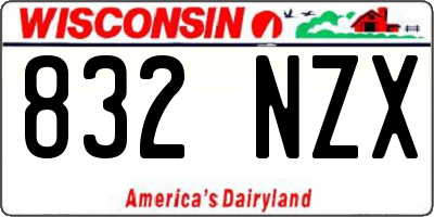 WI license plate 832NZX
