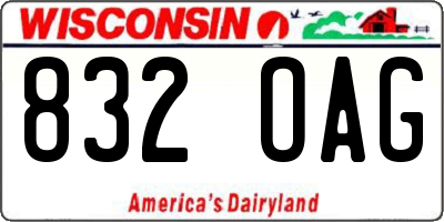 WI license plate 832OAG