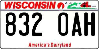 WI license plate 832OAH