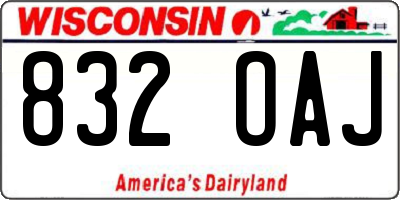 WI license plate 832OAJ
