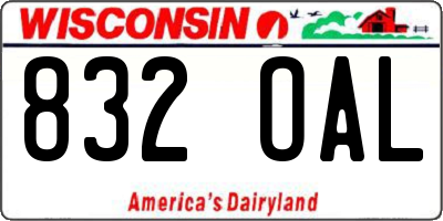 WI license plate 832OAL