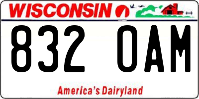 WI license plate 832OAM