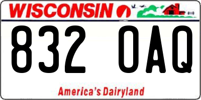 WI license plate 832OAQ