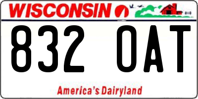 WI license plate 832OAT