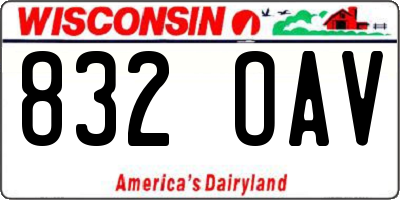 WI license plate 832OAV