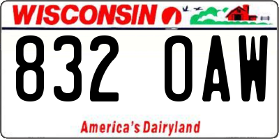 WI license plate 832OAW