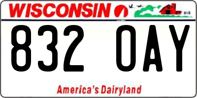 WI license plate 832OAY