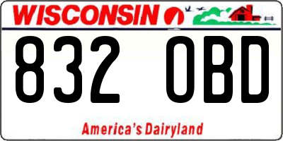 WI license plate 832OBD