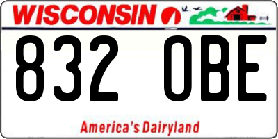 WI license plate 832OBE