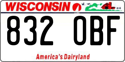 WI license plate 832OBF