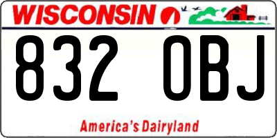 WI license plate 832OBJ