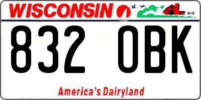 WI license plate 832OBK