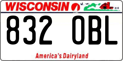 WI license plate 832OBL