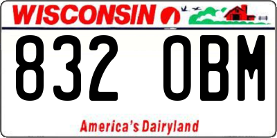 WI license plate 832OBM