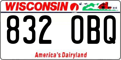 WI license plate 832OBQ