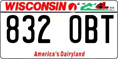 WI license plate 832OBT