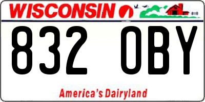 WI license plate 832OBY