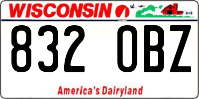 WI license plate 832OBZ