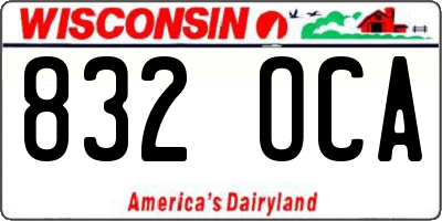 WI license plate 832OCA
