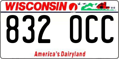 WI license plate 832OCC