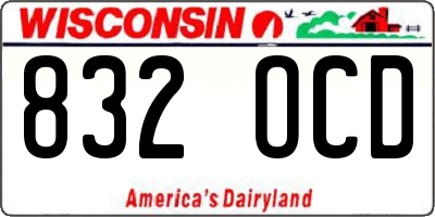 WI license plate 832OCD