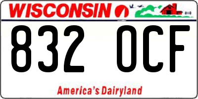 WI license plate 832OCF