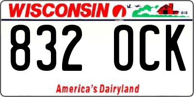 WI license plate 832OCK