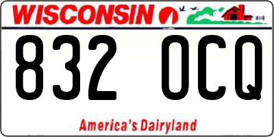 WI license plate 832OCQ