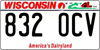 WI license plate 832OCV