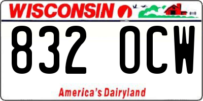 WI license plate 832OCW