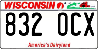 WI license plate 832OCX