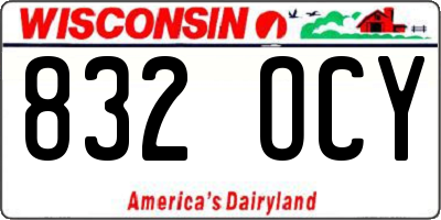 WI license plate 832OCY