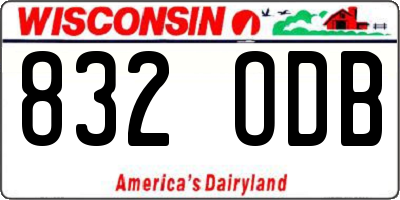 WI license plate 832ODB