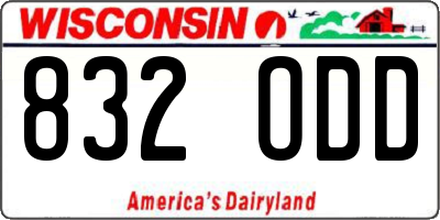 WI license plate 832ODD
