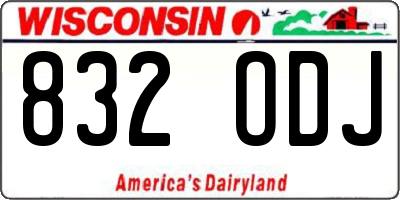 WI license plate 832ODJ