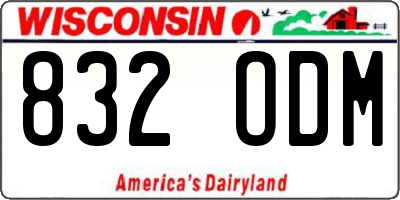 WI license plate 832ODM