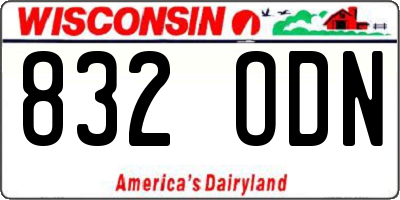 WI license plate 832ODN