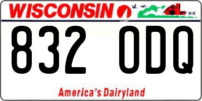 WI license plate 832ODQ