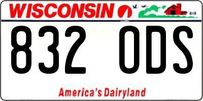 WI license plate 832ODS