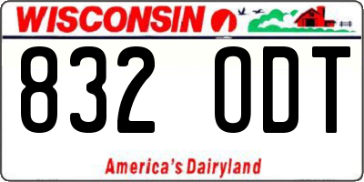 WI license plate 832ODT