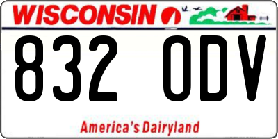 WI license plate 832ODV