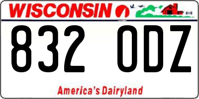WI license plate 832ODZ