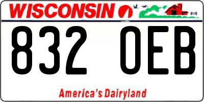 WI license plate 832OEB